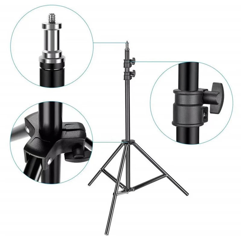 Heavy Duty Metal Alloy Light Stand Tripod For Photo Studio Softbox Video Flash Reflector Lighting Background Stand 1.6M 2.1M