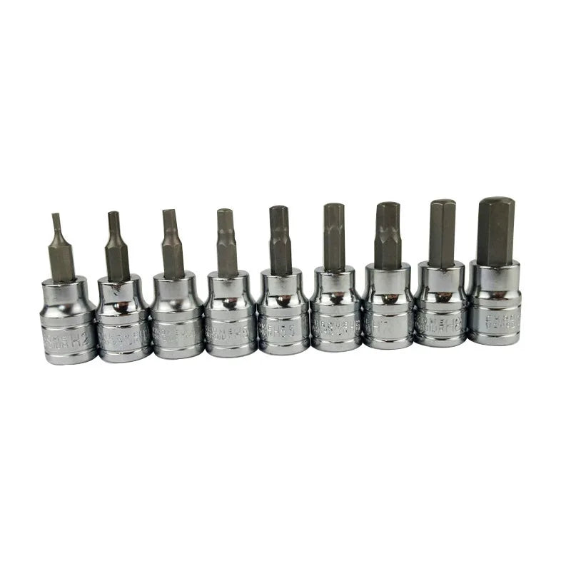 3/8 Inch Hex Bit Socket Set Sturdy Allen Key Sockets Metric Drill Impact Kit