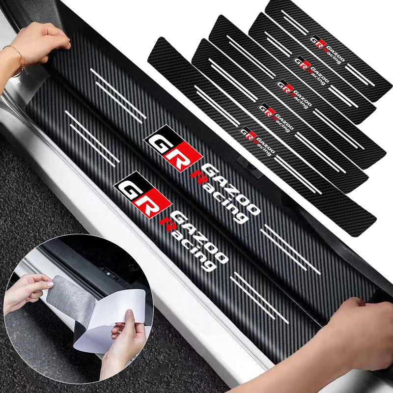 Carbon Fiber Door Sill Scuff Plates for Toyota (5 Pcs)
