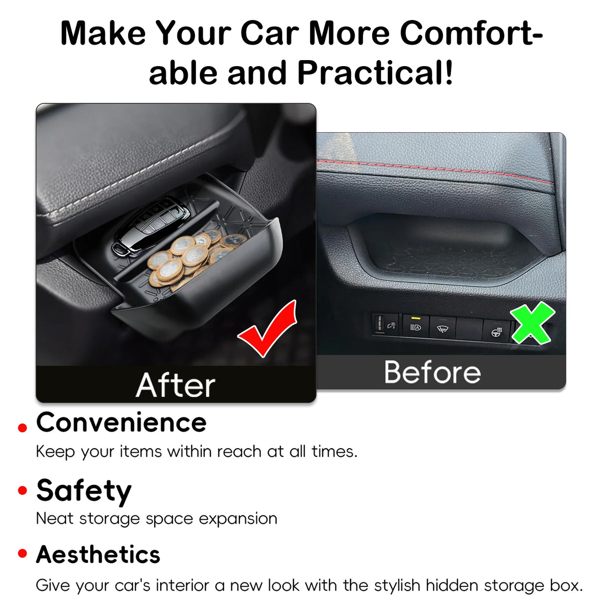 Driver's Side Pull-Out Storage Drawer for Toyota RAV4 2019-2025