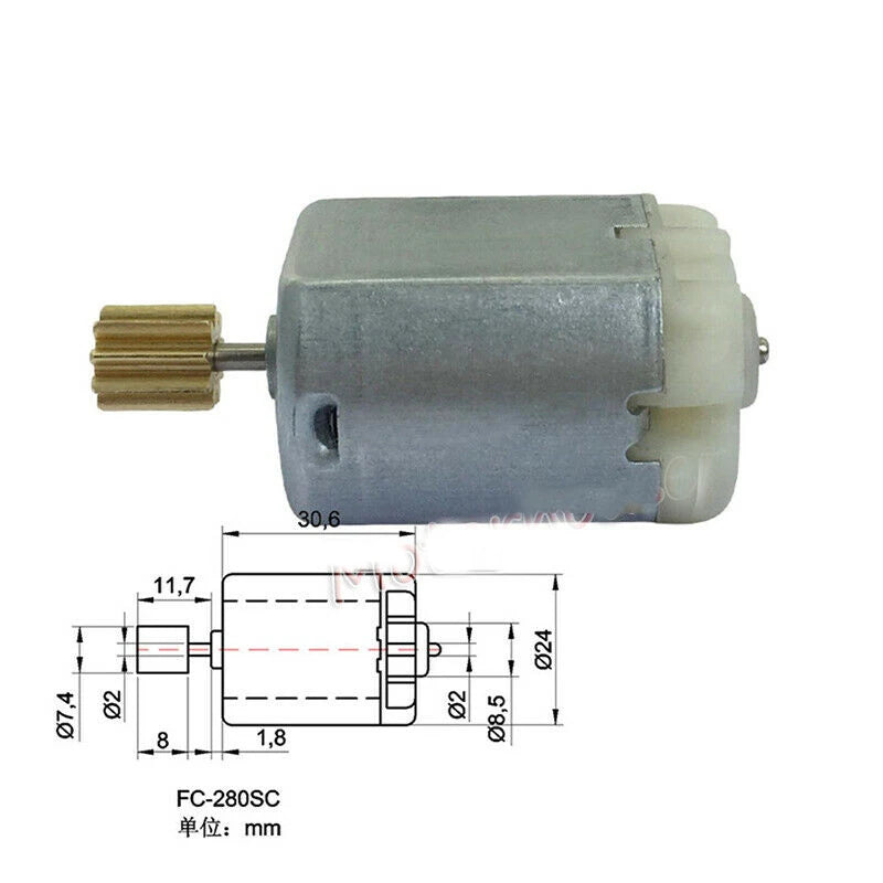 12V FC-280SC Micro 9-Tooth Gear Motor for Car Door Locks & Mirrors - image 5