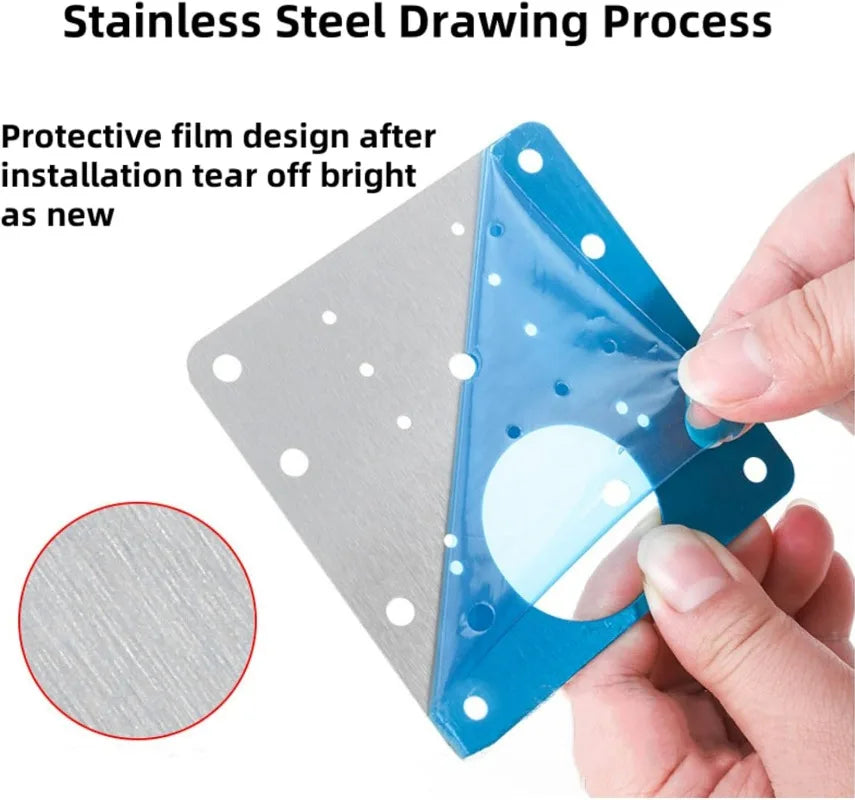 Stainless Steel Cabinet Hinge Repair Plate Kit with Screws
