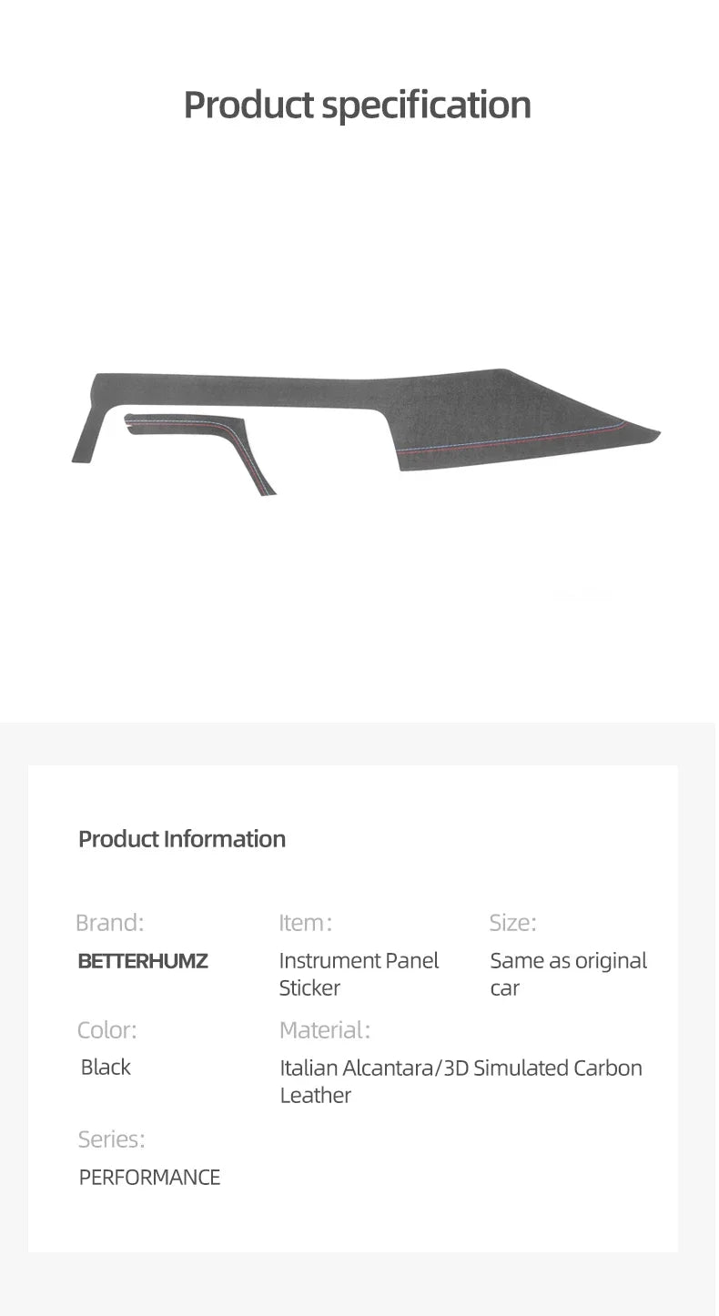 Suede or Carbon Fiber Dashboard Panel Cover for BMW 3 Series F30 F34