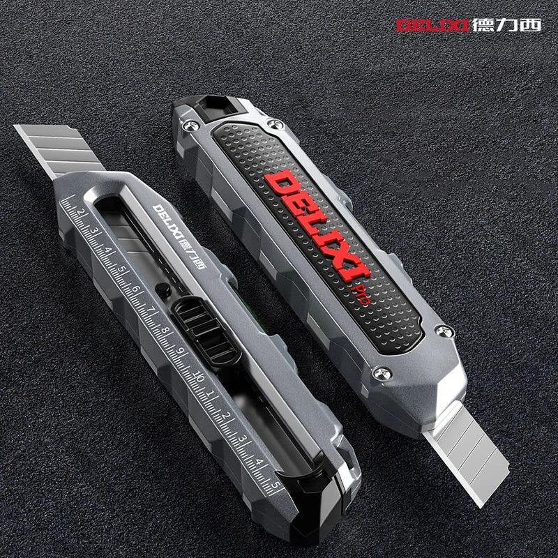 Multifunctional Utility Knife Heavy-duty Metal Box Cutter нож Estilete with 15CM Ruler Accurate Horizontal Bubble Cutting Tool
