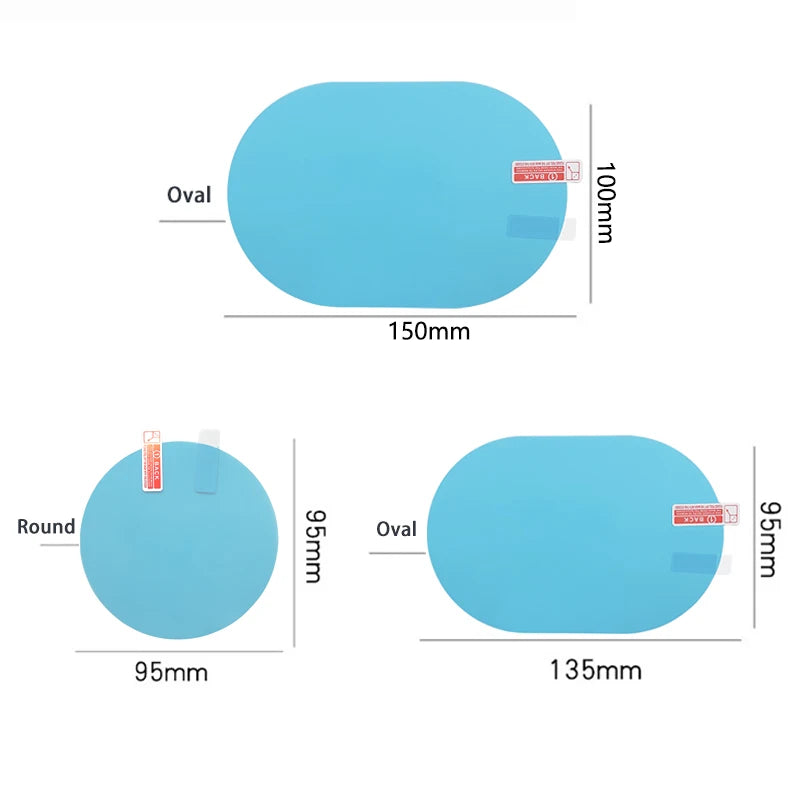 Rainproof Anti-Fog Side Mirror Film, Clear 2-Piece Set