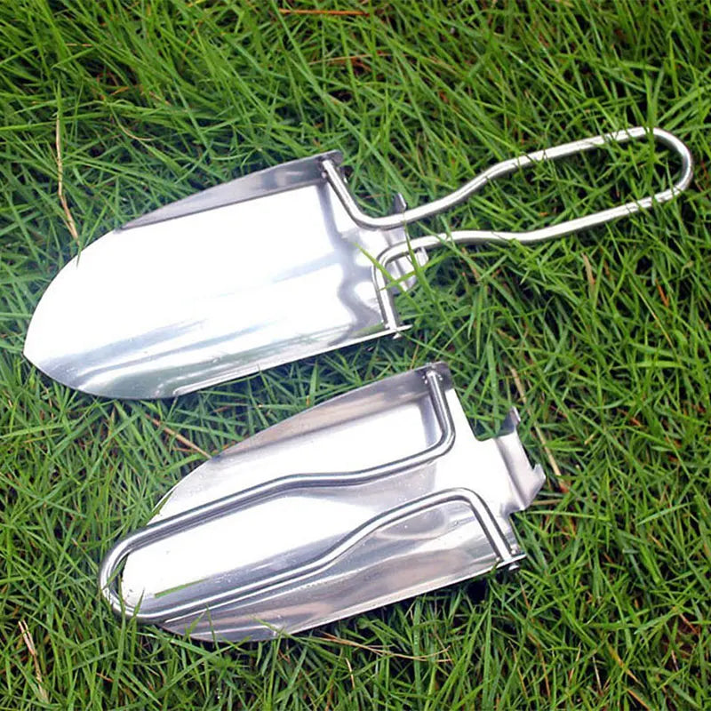 1Piece Stainless Steel Folding Gardening Shovel Spade Multifunctional Portable Garden Planting Transplanting Tool