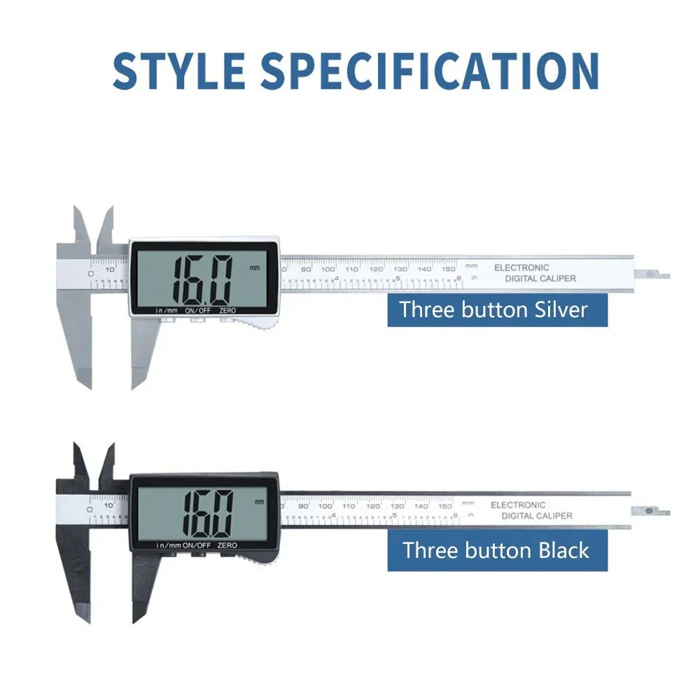 Digital Vernier Caliper 6-Inch – Inch/Metric LCD