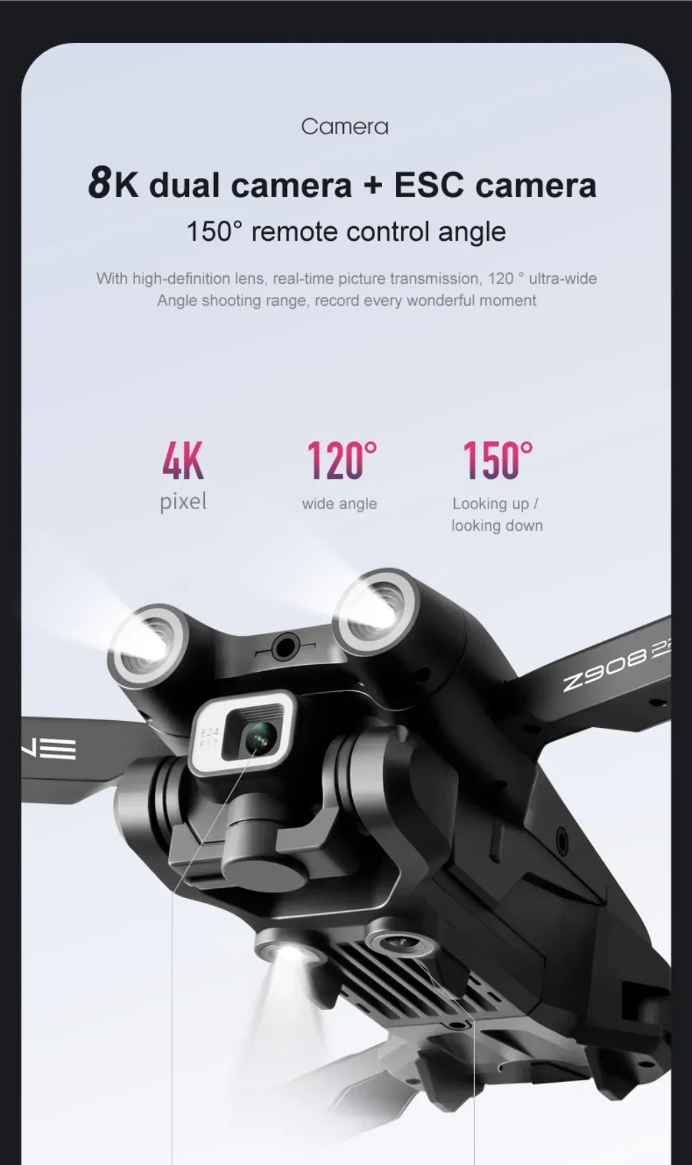 Z908 Pro 4K Dual Camera FPV Drone Brushless Motor Foldable - image 14