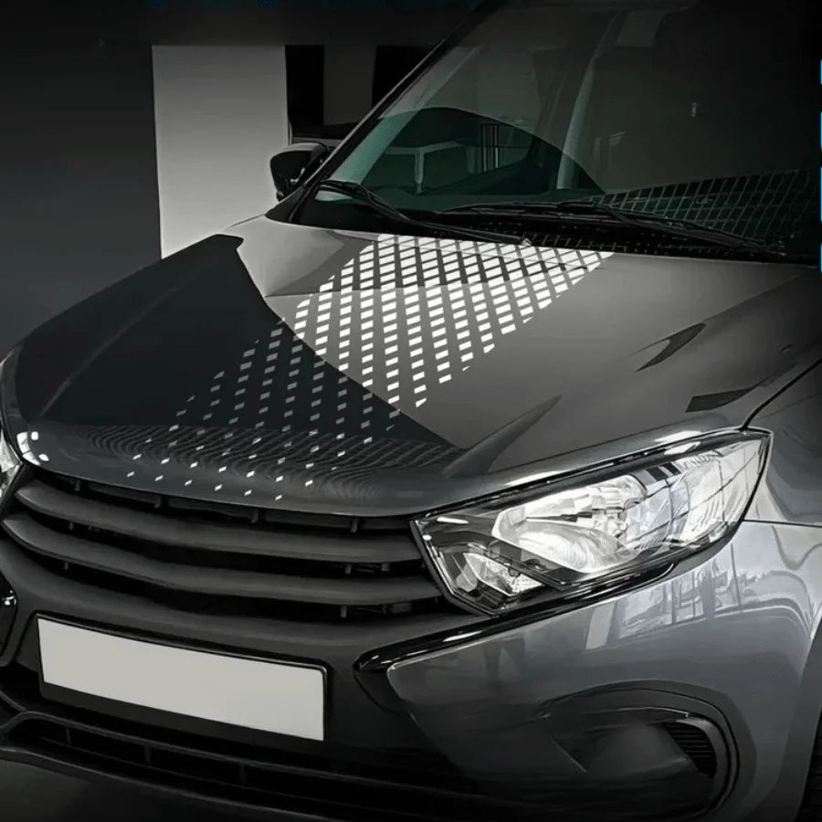 Diamond Grid Car Hood Sticker, Waterproof PVC Film for SUVs and Trucks - view 3