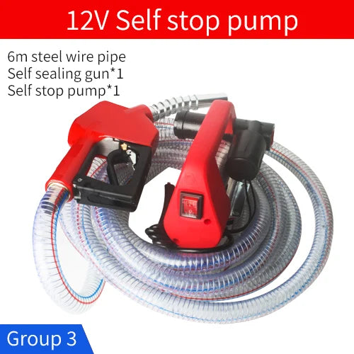 12V/24V/220V Fuel Transfer Pump for Diesel Universal Electric Car Fuel Pump Self-Priming Pump Automatic Stop Electric Oil Pump