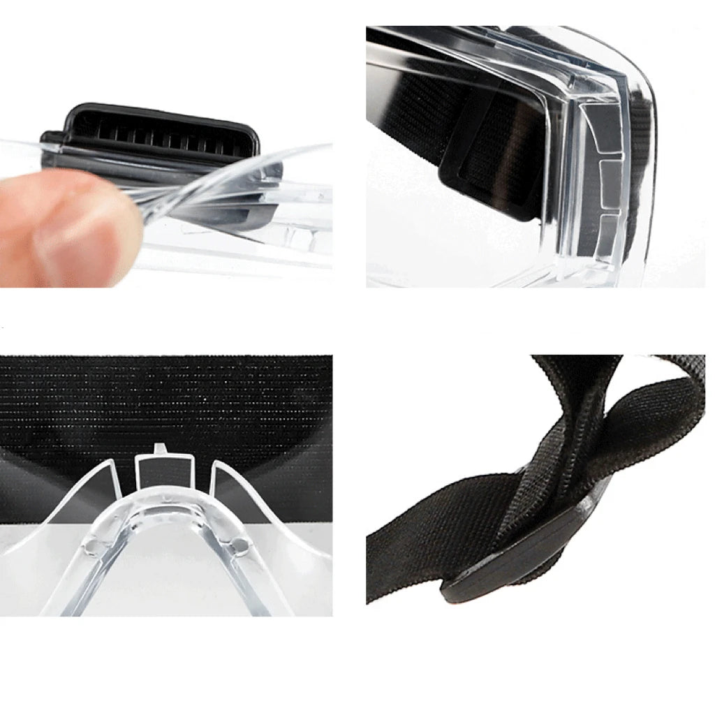 Safety Glasses - Splash-Proof, Dust-Proof & Sand-Proof Goggles, Adjustable Clear Eyewear for Cycling, Skiing and Sports
