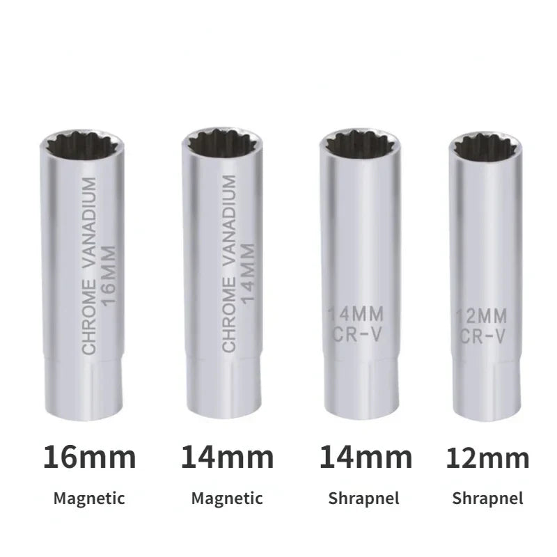 Magnetic Spark Plug Socket Wrench, 14mm & 16mm Universal Removal Tool