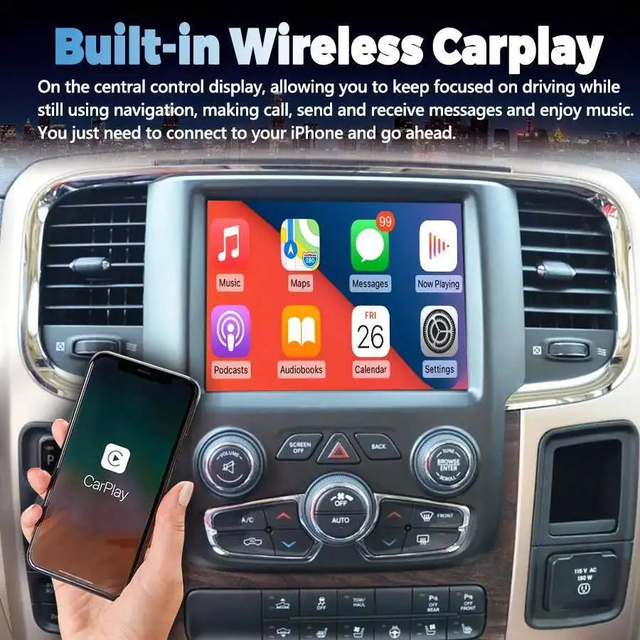 8.4" Android 14 CarPlay Stereo for Dodge RAM & Jeep - image 2