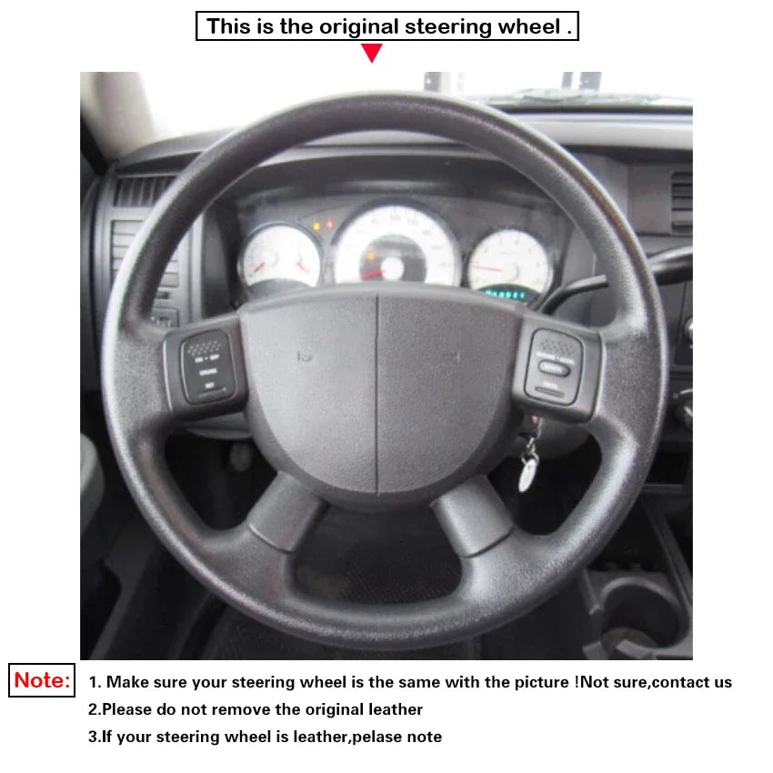 Faux Leather Steering Wheel Cover for Dodge Ram Dakota Durango - 38cm - image 2