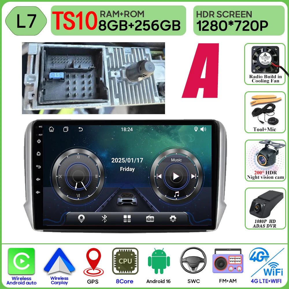 Peugeot 2008/208 10" Android 16 GPS Navigation Stereo (2012-2018) - image 28