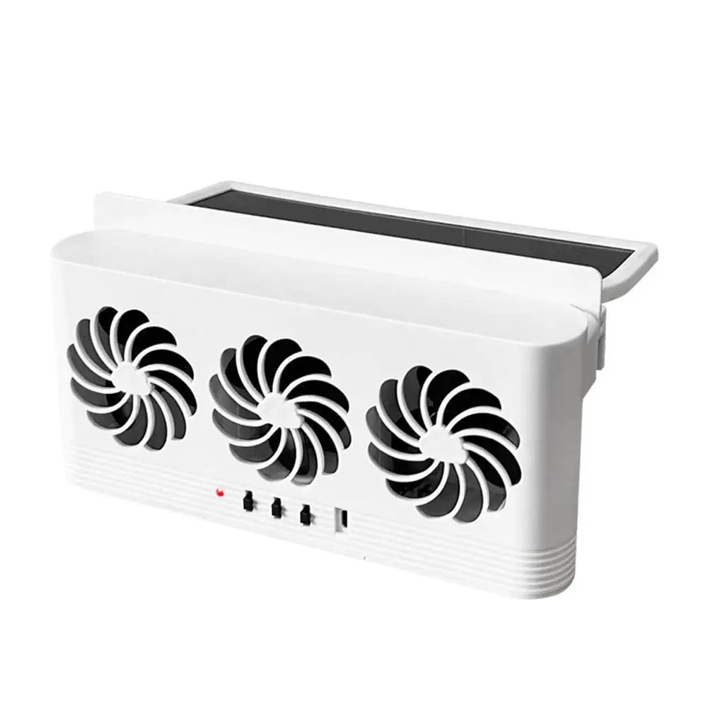 Solar Powered Car Window Exhaust Fan, 3 Air Outlets