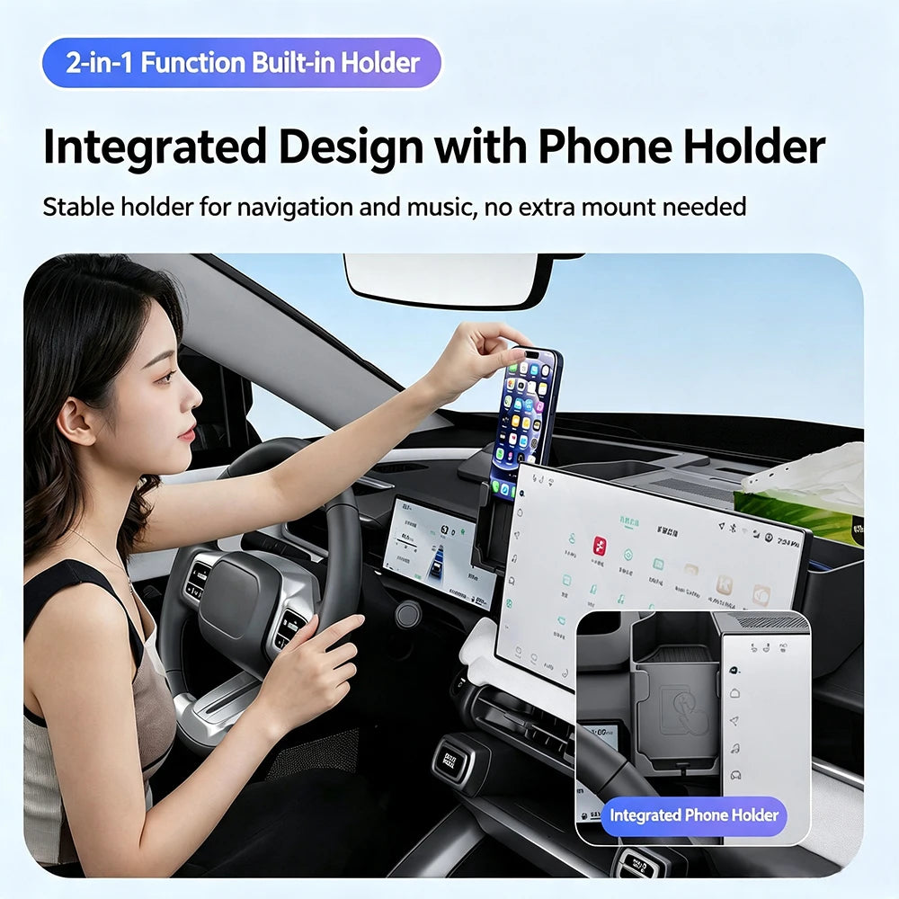 Behind-Screen Storage Organizer for Toyota RAV4 2026-2028