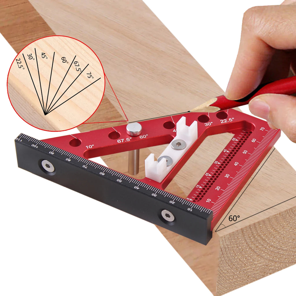 3D Multi-Angle Measuring Ruler - Precision Aluminum Tool - image 3
