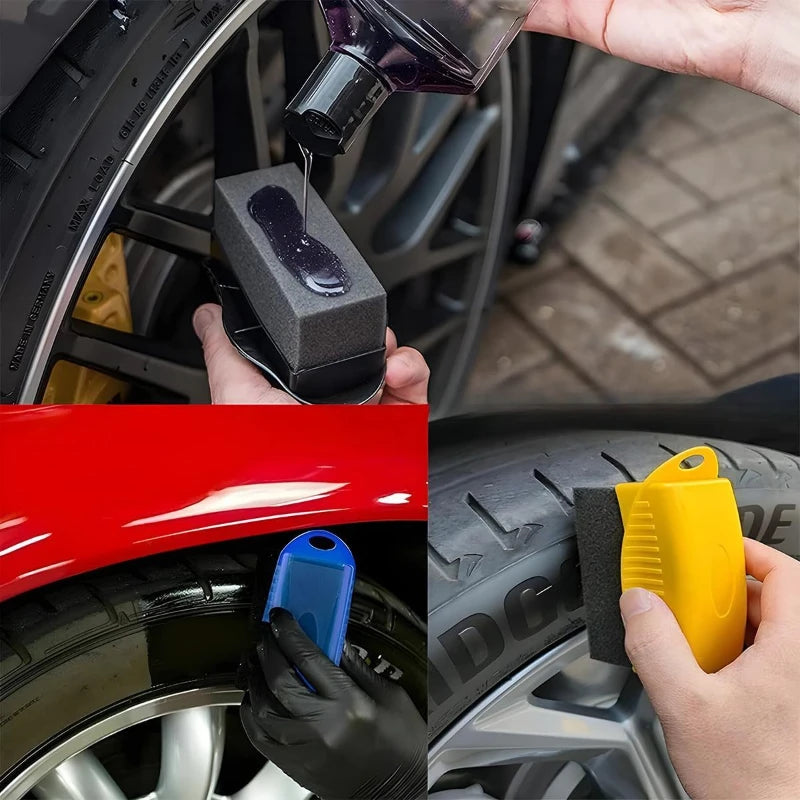 Car Tire Cleaning Brush & Sponge - Wheel & Rim Detailing Tool - image 3
