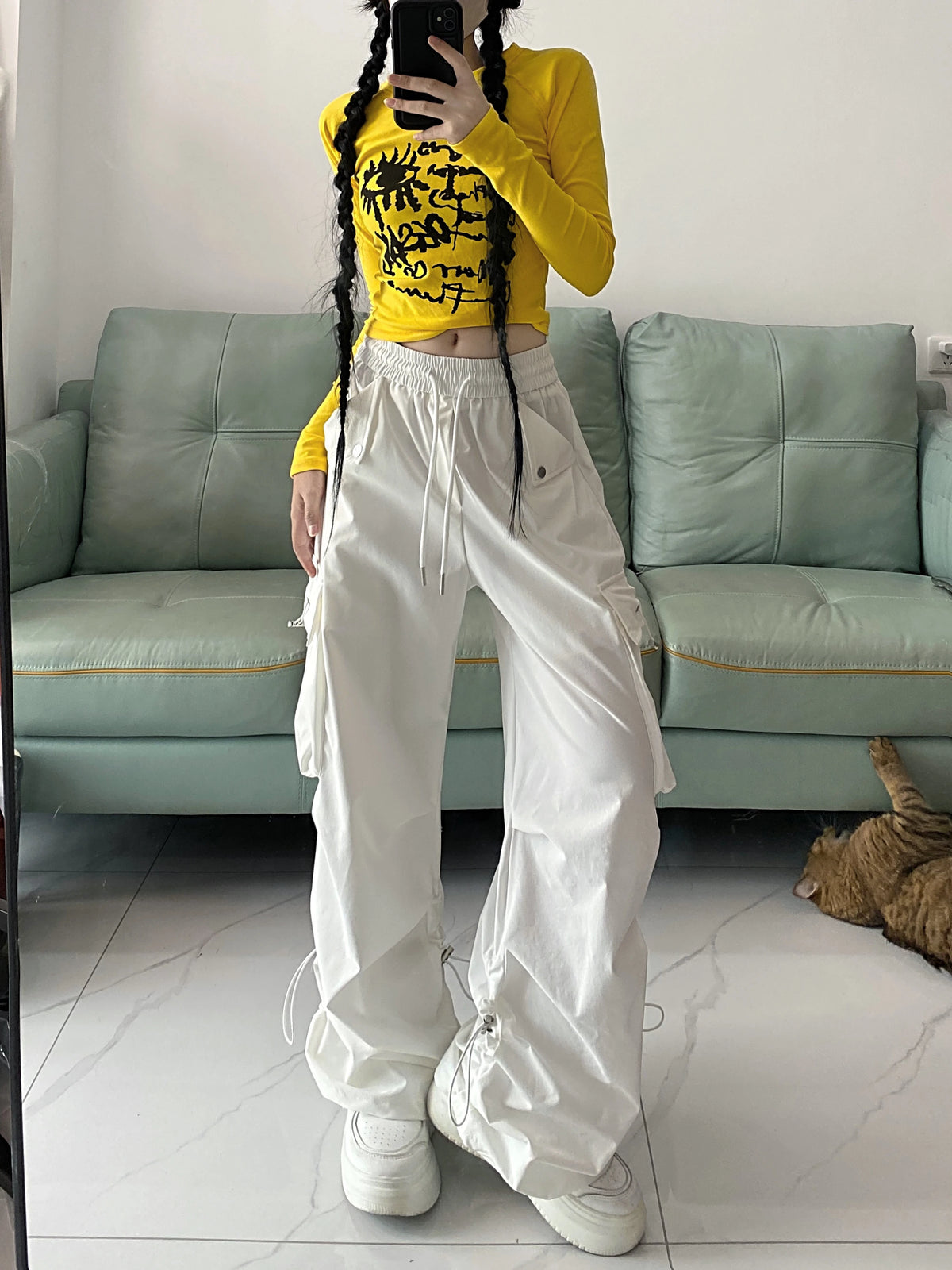 Women's Casual Wide Leg Cargo Pants - Trendy Summer Fit - image 4