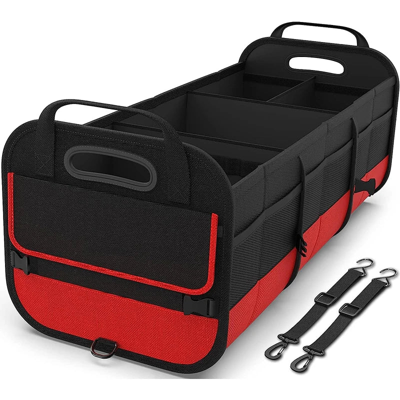 Car Trunk Organizer 95L Large Capacity with Non-Slip Bottom Strips and 2 Straps