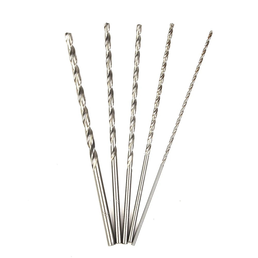 5Pcs Extra Long HSS High Speed Steel 150mm Drill Bit Set 2mm/3mm,3.5mm,4mm,5mm Bits For Wood, Aluminum, Plastic