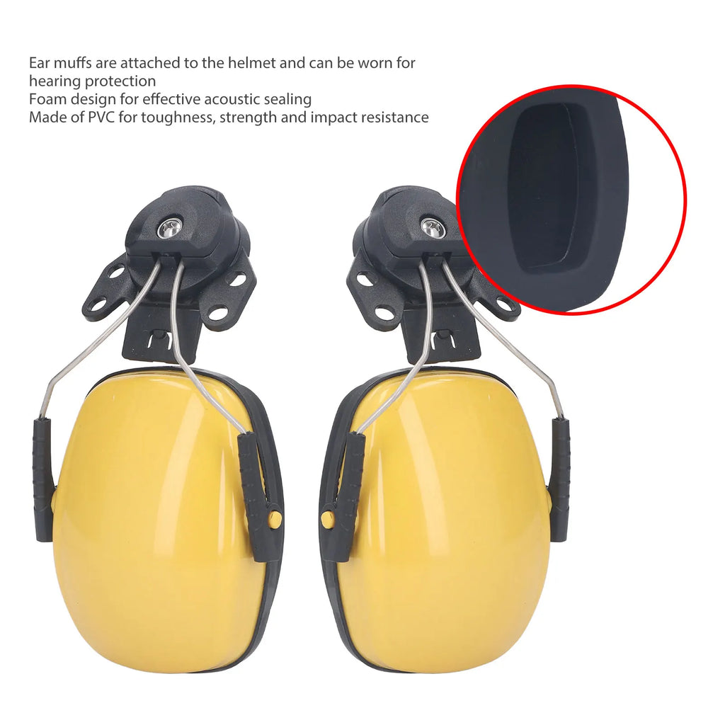 Helmet Ear Muff 1 Pair Safety Helmet Ear Muff Noise Reduction Helmet Hard Hat Hearing Earmuff for Construction Site