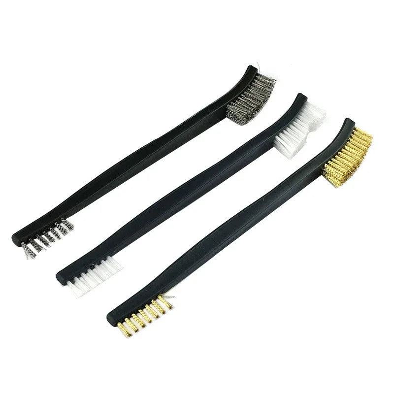 Double-End Mini Wire Brush Set – Stainless Steel, Brass & Nylon