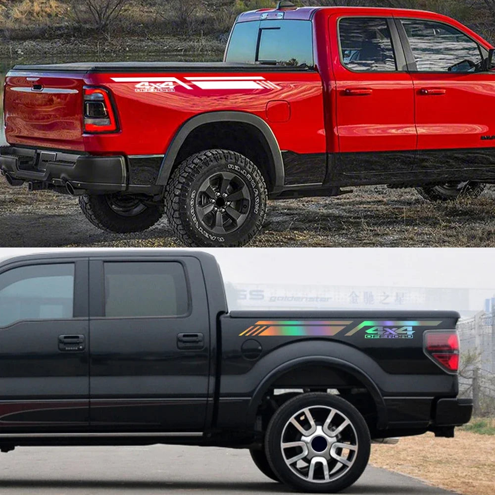 4x4 Off Road Side Stripe Vinyl Decals for Pickup Truck, 120 x 10 cm