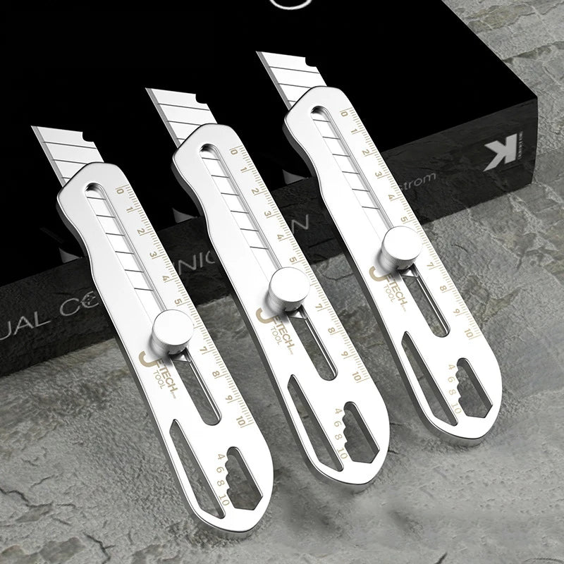 Stainless Steel Box Cutter18MM Retractable Utility Knife Heavy Duty  нож 6 In 1 Multifunctional Pocket Knife Couteau Stationery