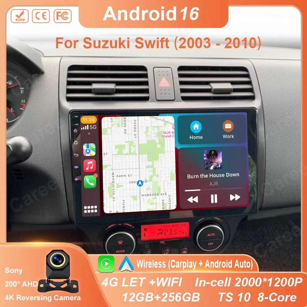 10 Inch Android Car Stereo for Suzuki Swift 2003-2010 with CarPlay