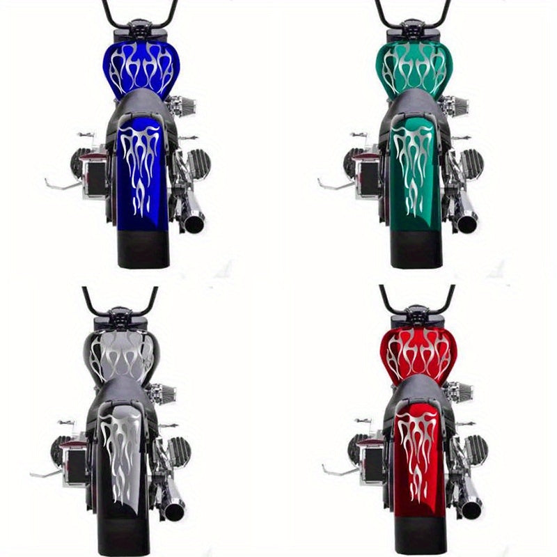 Silver Flame Motorcycle Tank Decals, Waterproof Universal Fit - view 6