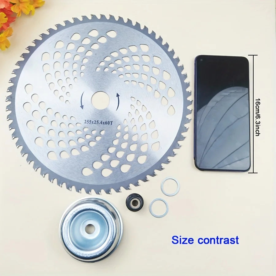 10-Inch 60-Tooth Circular Grass Cutting Blade with Accessories