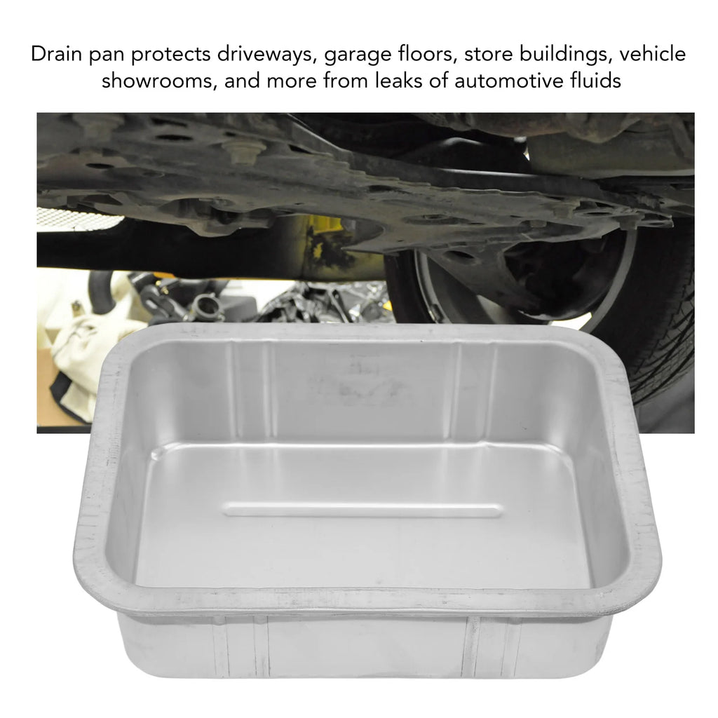 Automotive Drain Pan Oil Drain Pan Leak  Portable Universal Metal Construction Automotive Oil Change Container Oil Drain Pan