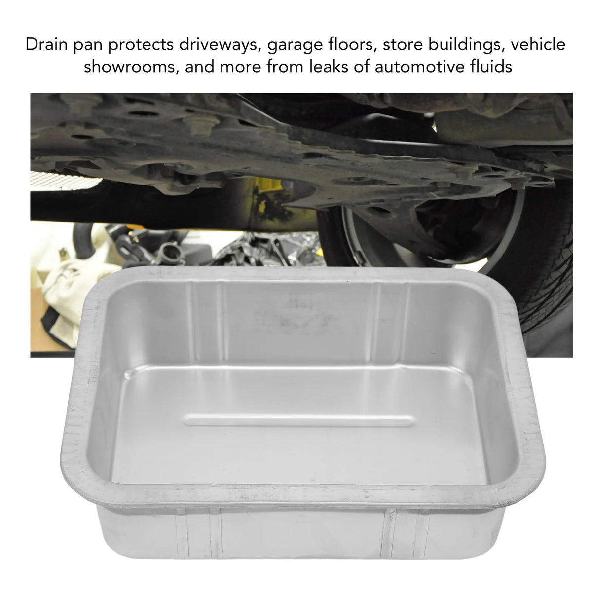 Automotive Drain Pan Oil Drain Pan Leak  Portable Universal Metal Construction Automotive Oil Change Container Oil Drain Pan