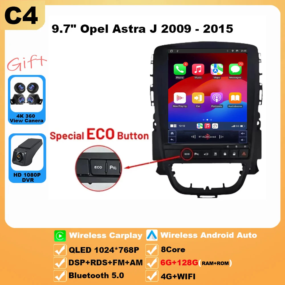 9.7-inch Android Car Radio for Opel Astra J 2009-2015 GPS WiFi - image 7