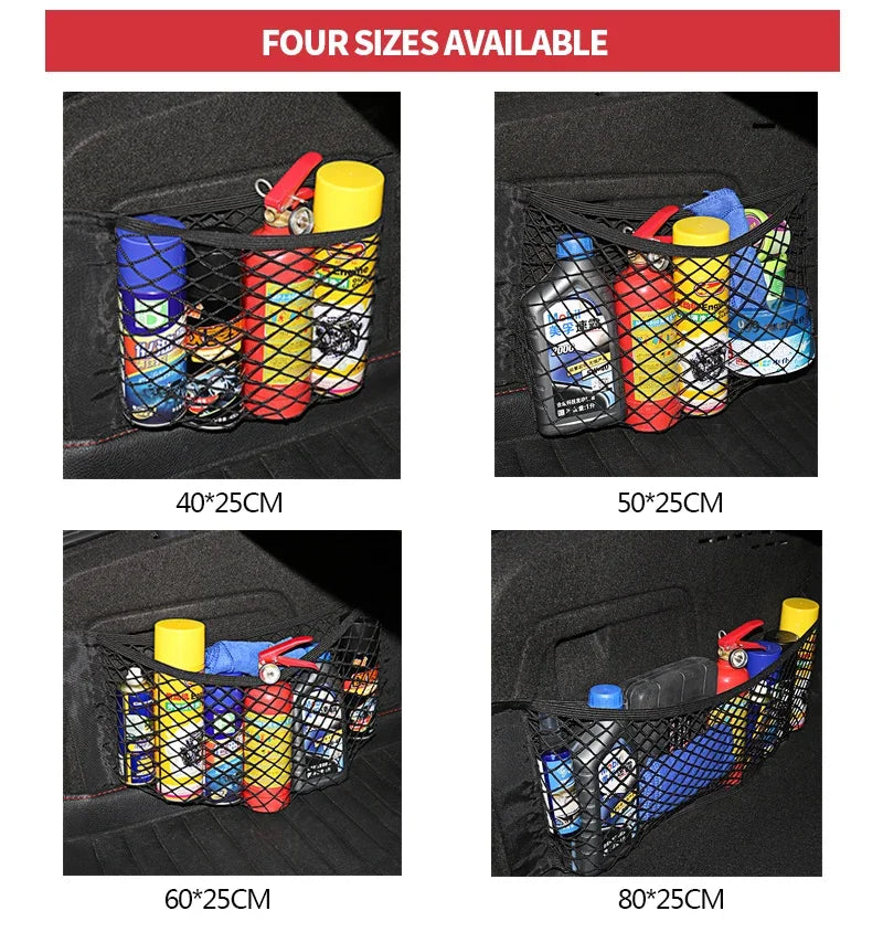 Elastic Mesh Storage Net for Trunk or Seat Back, 5 Sizes