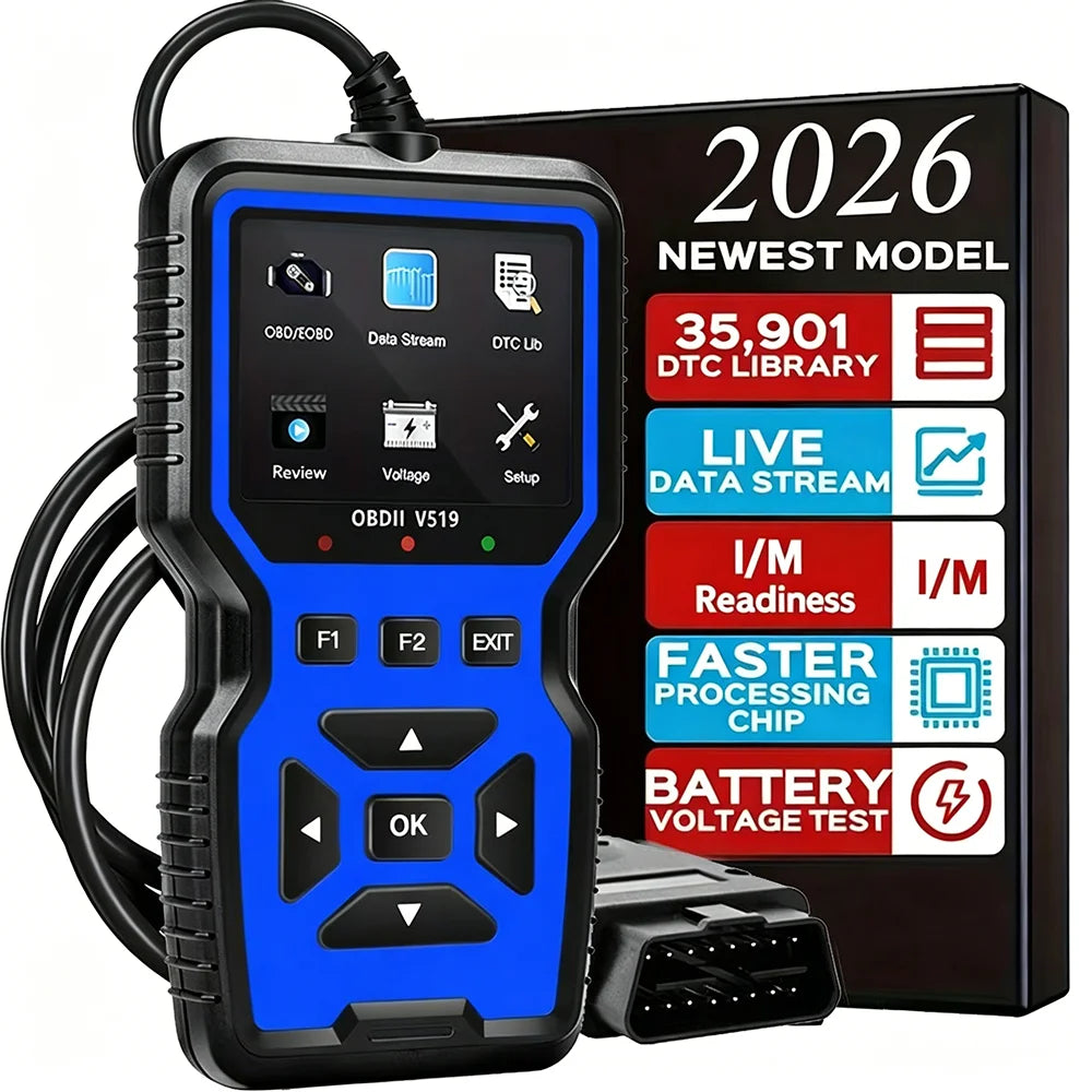 V519 OBD2 Scanner, USB Powered Code Reader with Live Data