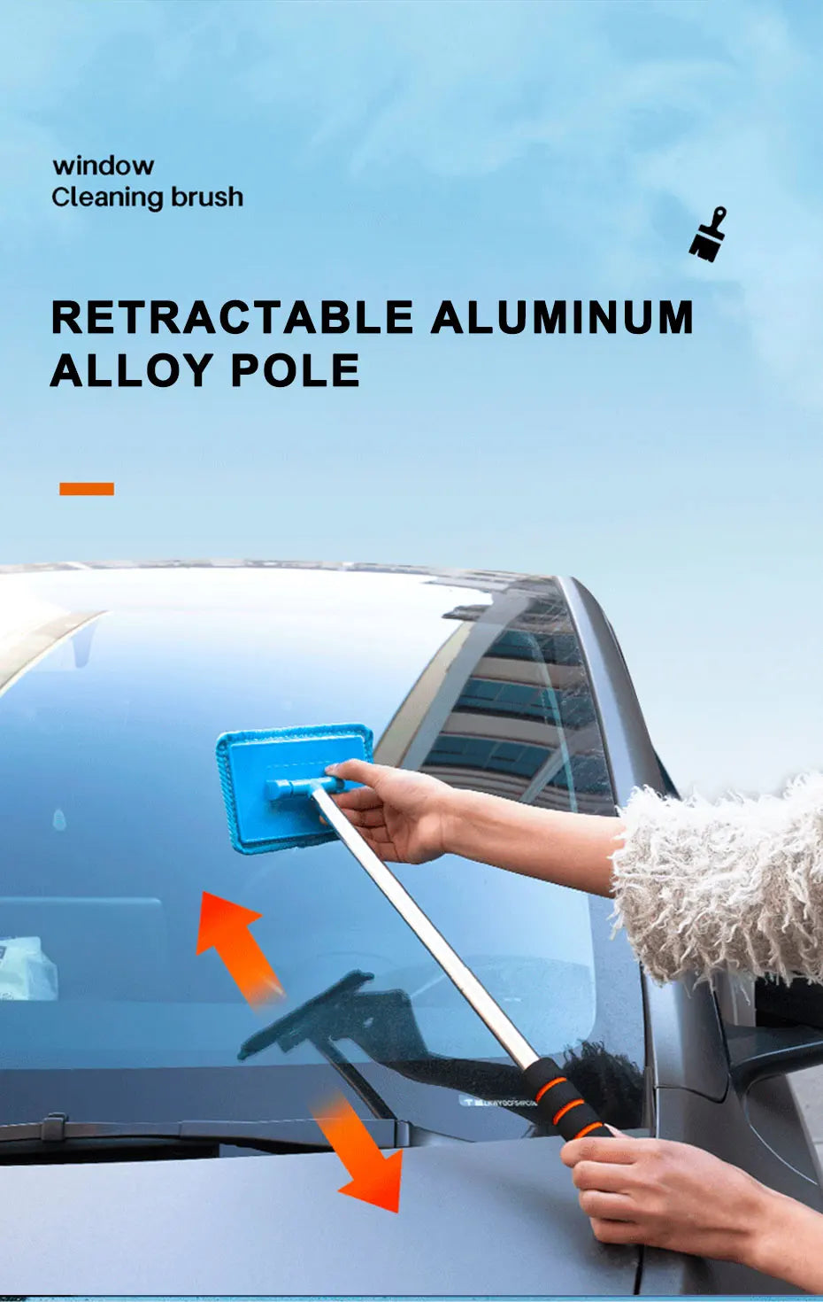Extendable Microfiber Windshield Cleaning Brush