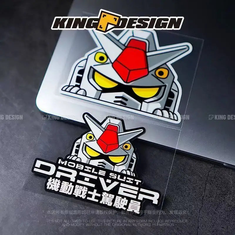 Cartoon Robot Car Sticker for Trunk or Laptop