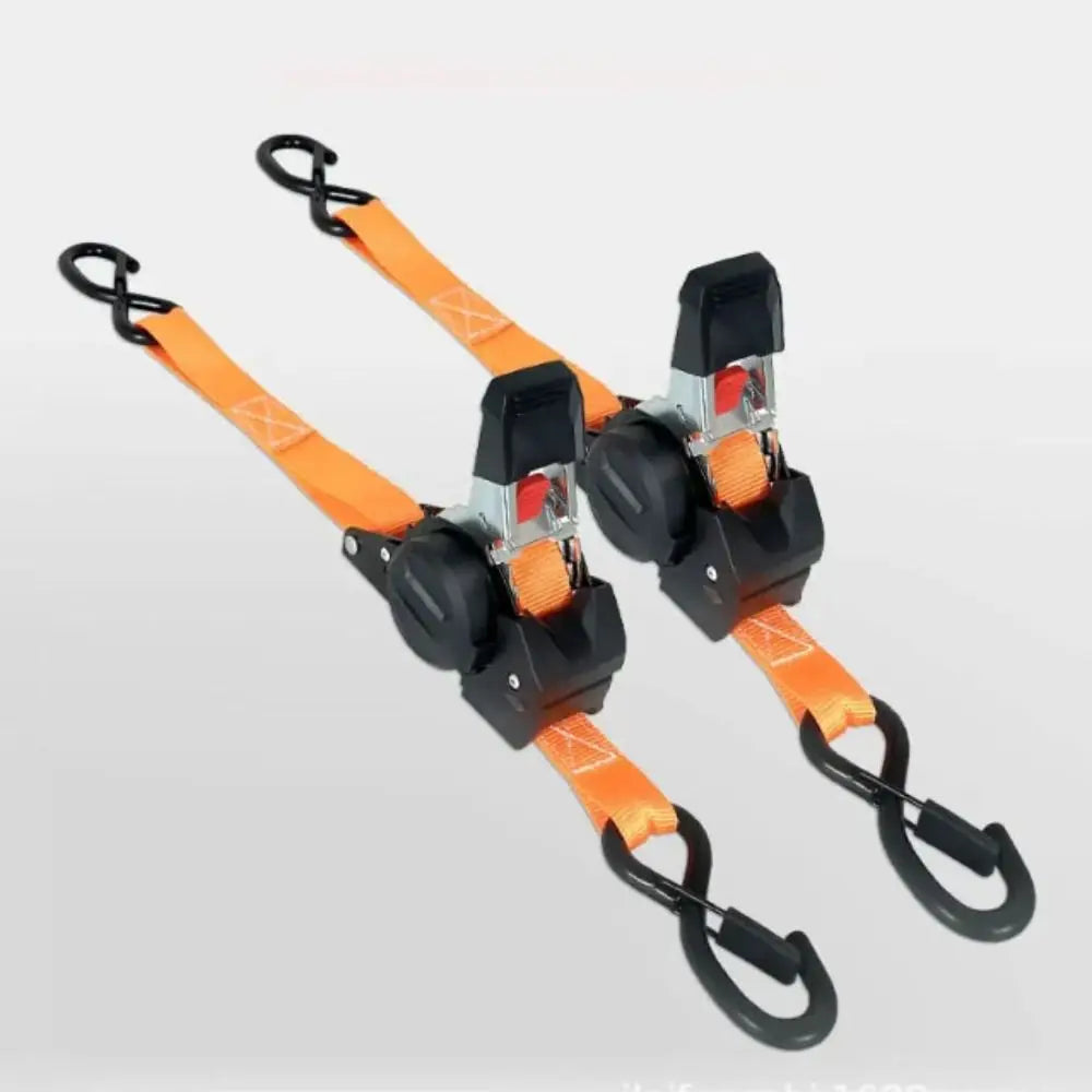 Automatic Retractable Ratchet Tie Down Straps with Double Hooks Heavy Duty Lashing Belt