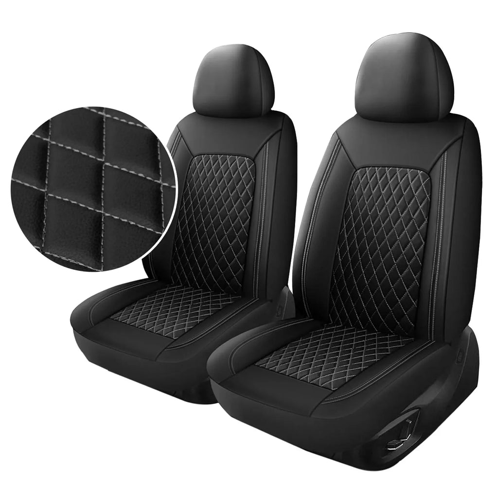Quilted PU Leather Car Seat Covers, Full 9-Piece Set
