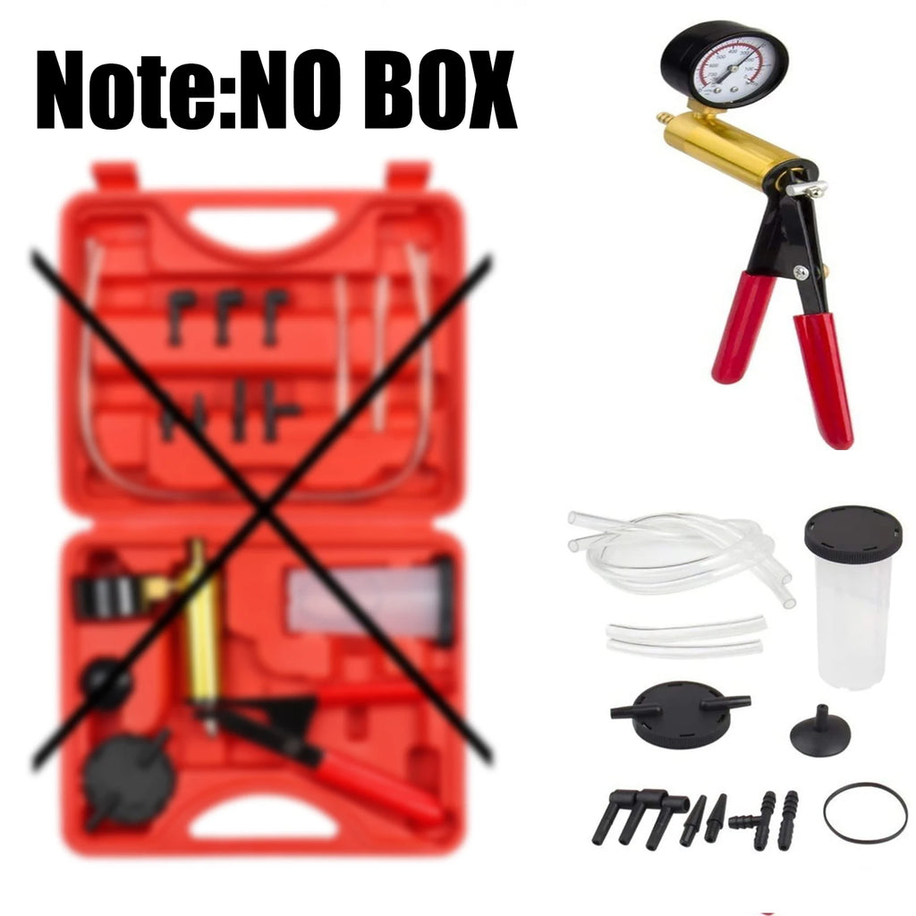 Manual Brake Bleeder Vacuum Pump Kit Vacuum Pistol Pump Tester Tools Car Brake Bleeding Pumping Vacuum Pressure Gauge