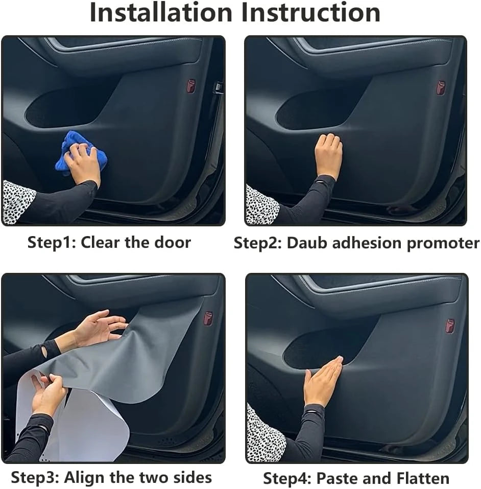 Door Anti-Kick Pad Leather Trim Kit for Tesla Model Y L 6-Seat