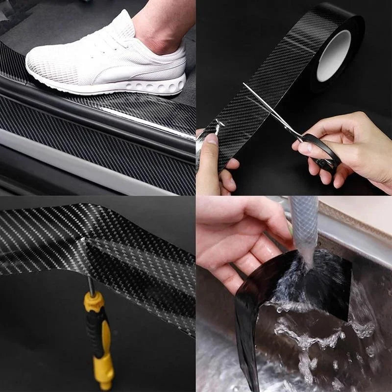 3D Carbon Fiber Protective Tape Roll for Door Sills and Mirrors