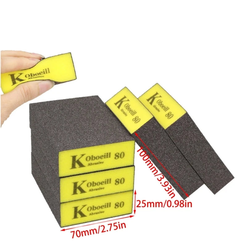 6pcs/set(60 80 120 180 240 320)Coarse Medium Fine Grit Sanding Block Sander Sponges for Wood Drywall Metal Sandpaper Sponge