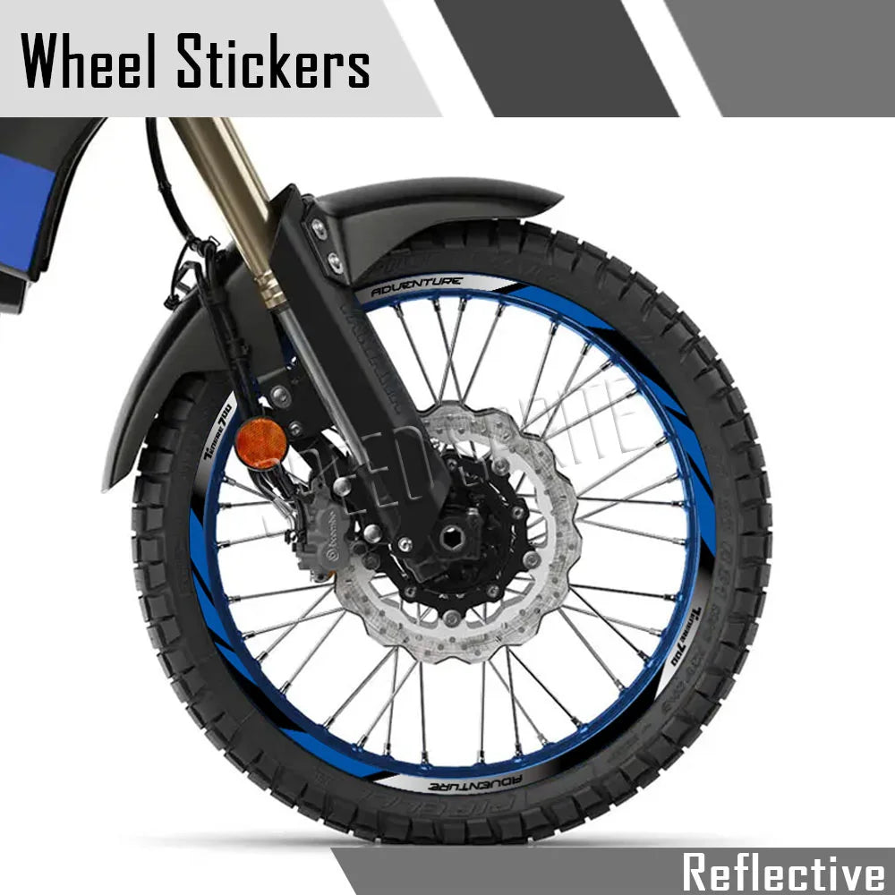 Reflective Wheel Rim Stripe Decals for Yamaha Tenere 700