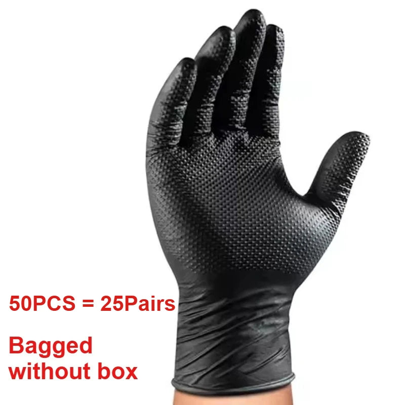 8-Mil Heavy-Duty Black Nitrile Gloves, Diamond Texture - image 29