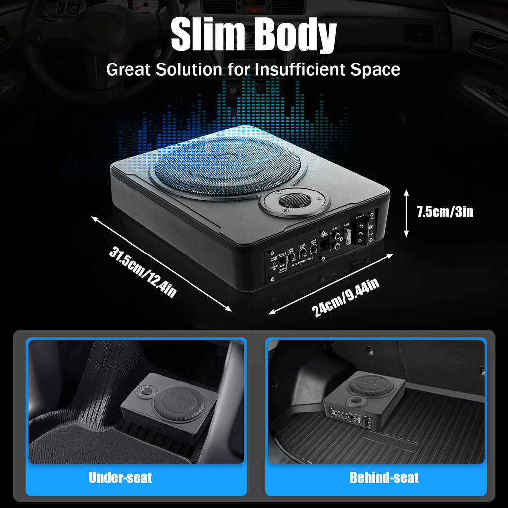 8 Inch 200W Slim Under-Seat Powered Subwoofer