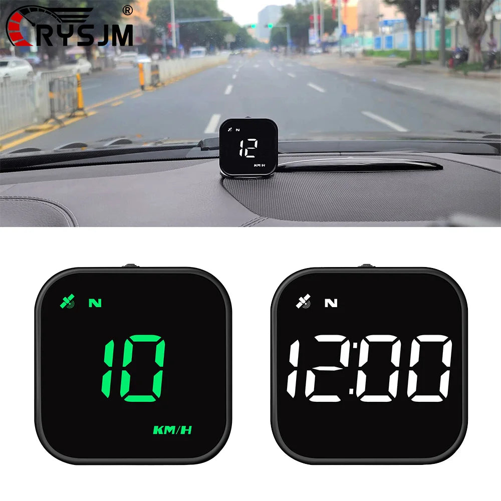 Car GPS Head Up Display LED Smart Digital Speedometer Vehicle Speed G4S HUD Car Accessories for All Car With Overspeed Alarm